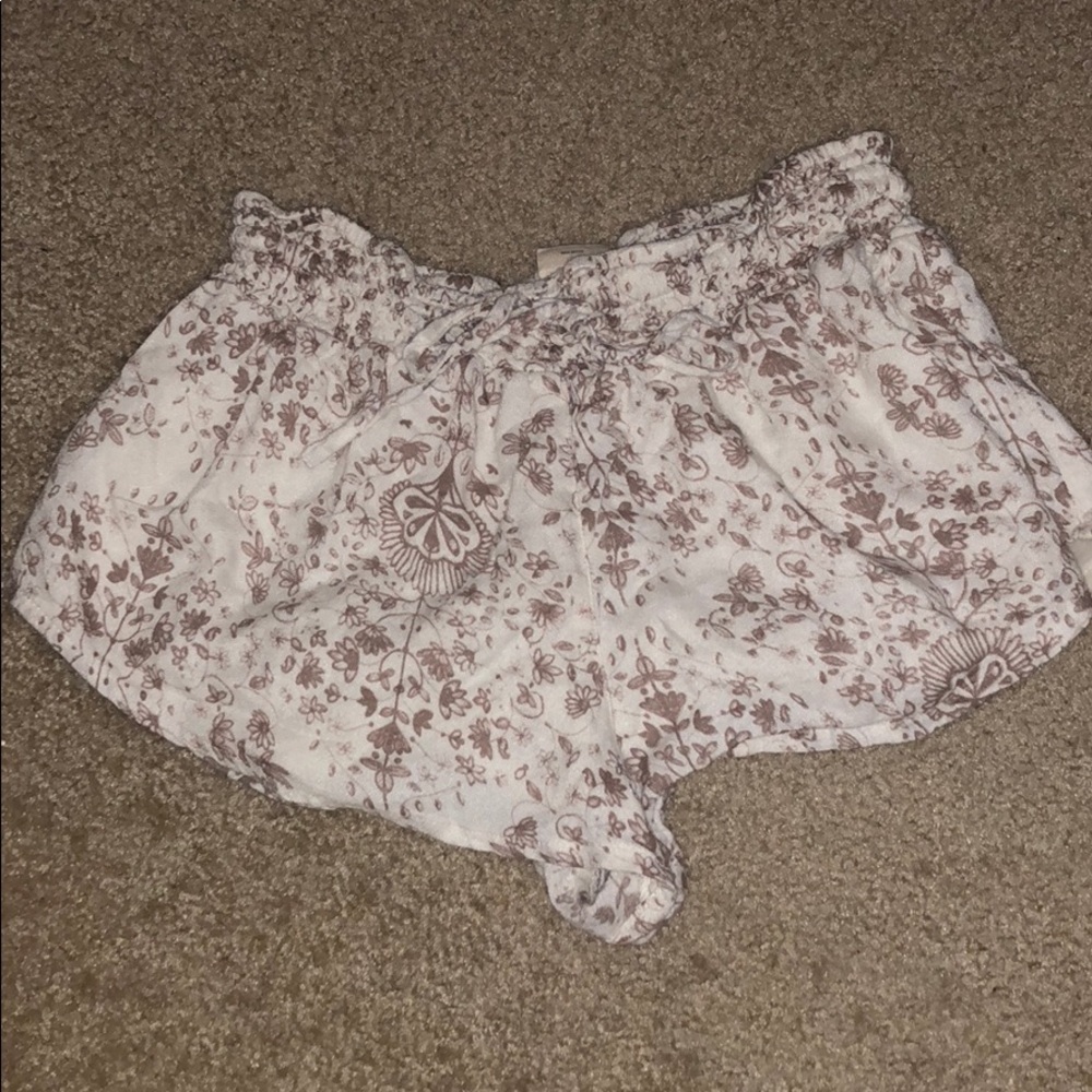 White printed shorts